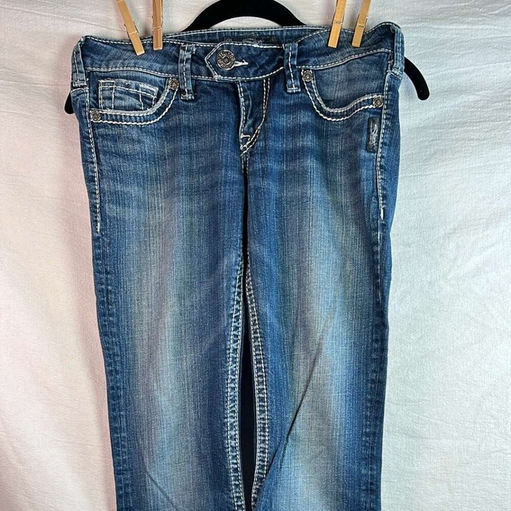 Silver TUESDAY Jeans‎ Low Rise Embellished 26/31 Boho Bikercore Festival Rodeo